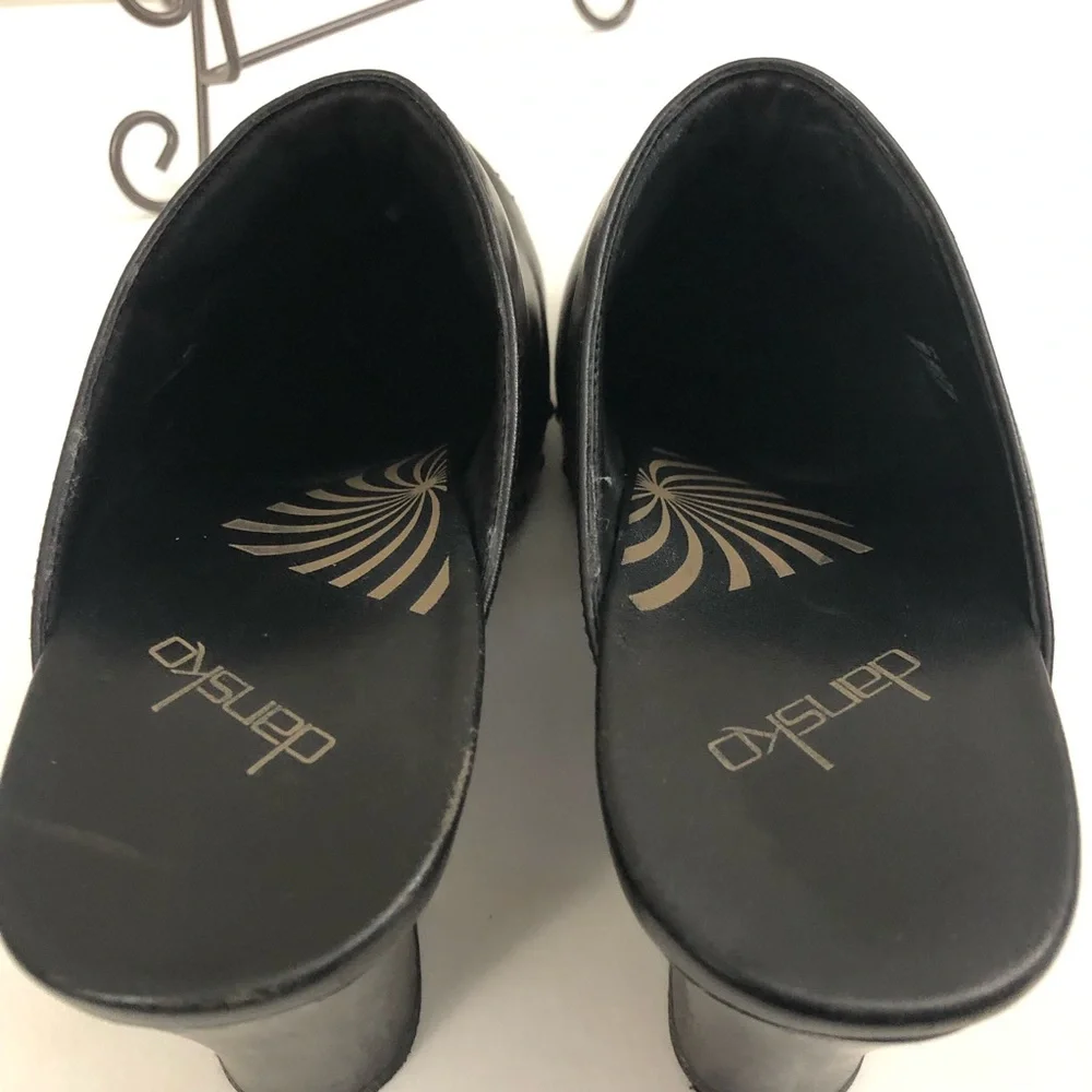 DANSKO Sz 40 Leather Heel Clog Mules - Picture 11 of 14